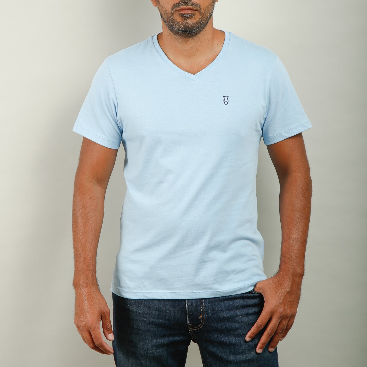 Cuello en V / Light Blue