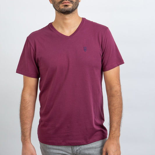 Cuello en V / Bordeaux
