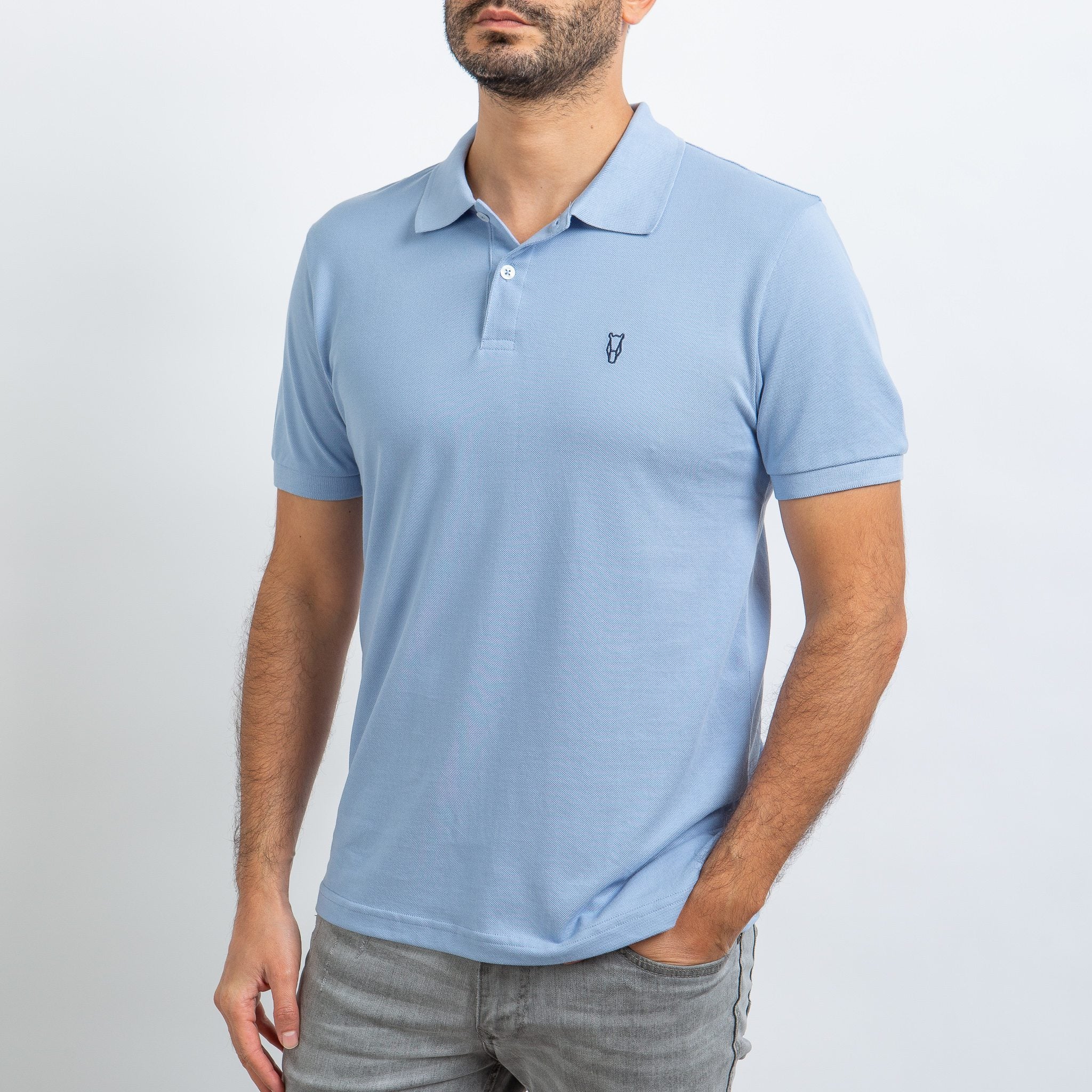 Polo azul celeste hot sale